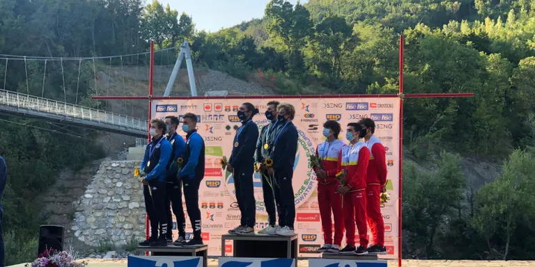 Miquel Travé, Pau Echaniz i Manuel Ochoa, bronze per equips en K1 sub-23 al Campionat d'Europa d'eslàlom