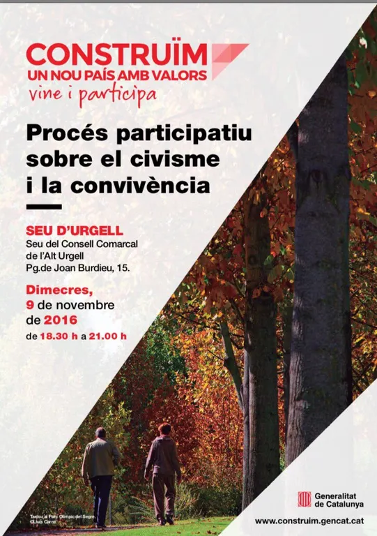Acte participatiu a la Seu del procés 'Construïm' sobre civisme a Catalunya