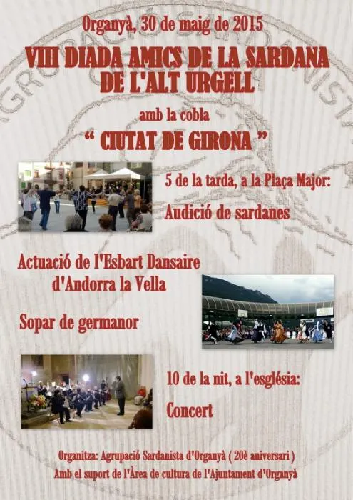 La Diada Amics de la Sardana commemora el 20è aniversari de l'Agrupació Sardanista d'Organyà
