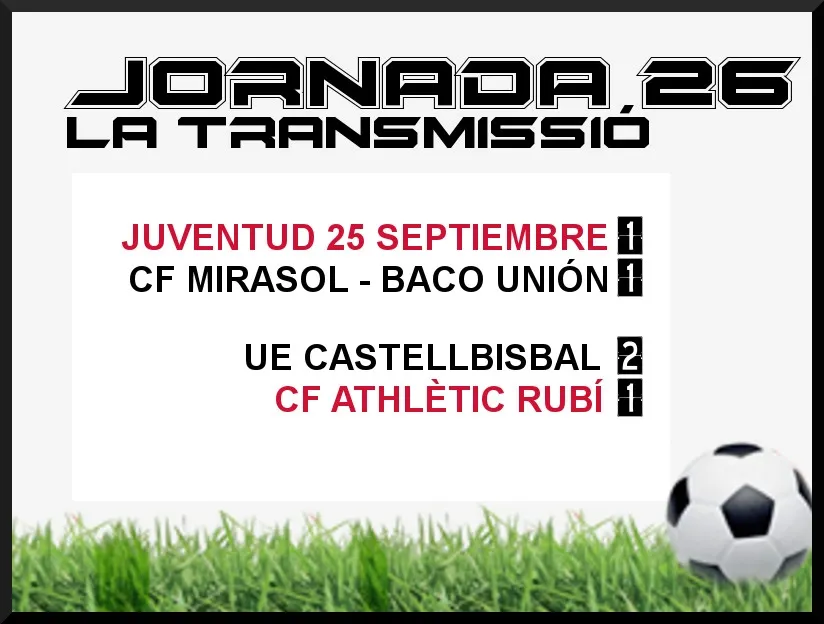 A PEU DE CAMP - JORNADA 26 diumenge