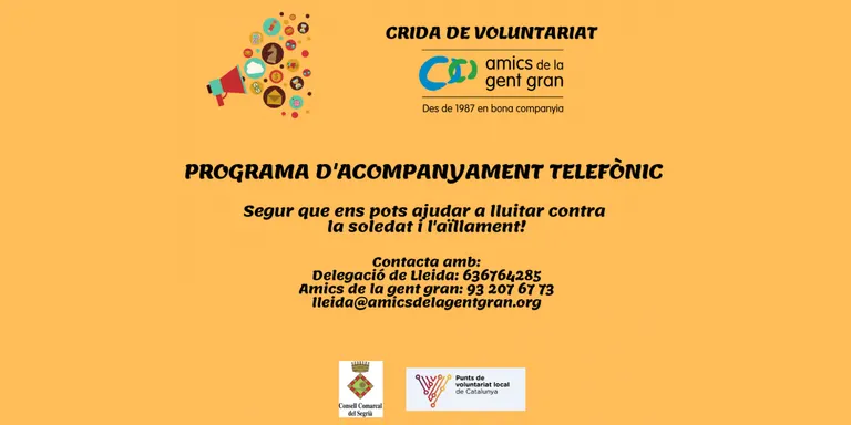 Crida de voluntariat per l'acompanyament telefònic a la gent gran