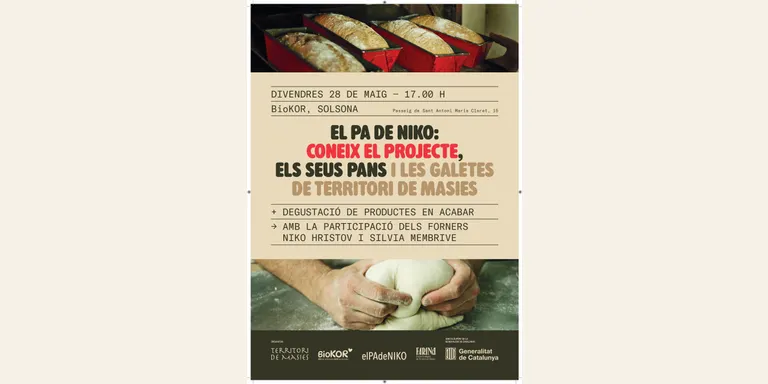 Territori de Masies porta a Solsona la presentació del projecte Pa de Niko, l’explicació dels seus pans i les noves galetes de la cooperativa