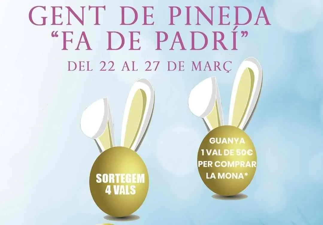 Gent de Pineda sorteja quatre mones de Pasqua entre els clients de les botigues associades