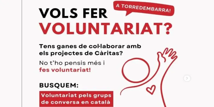 Càritas Torredembarra busca voluntaris per conversar en català amb els seus usuaris