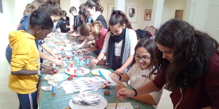Els alumnes de 1r d'ESO, a l'Espai Guinovart