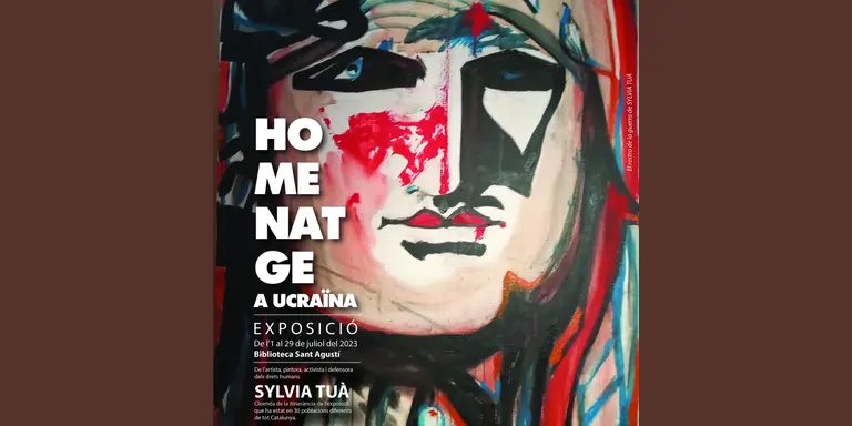 La Biblioteca Sant Agustí acull l'exposició artística 'Homenatge a Ucraïna', de Sylvia Tuà