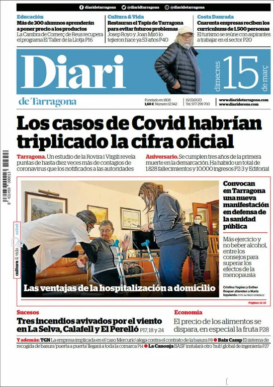 Consulta les portades dels diaris d'aquest 15 de març