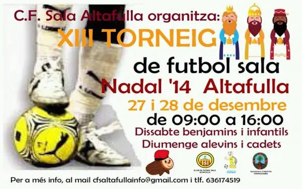 Finalitzen els preparatius del 13è Torneig de Futbol Sala de Nadal 2014