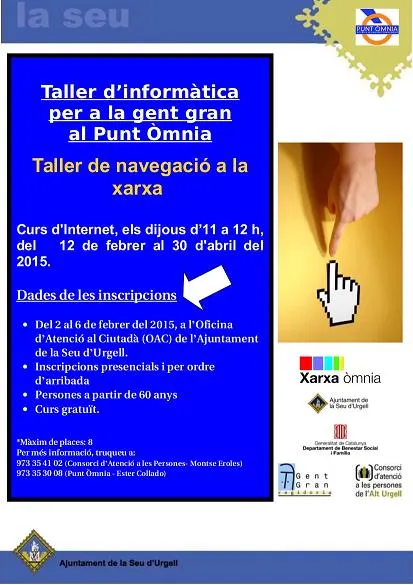 Taller d'informàtica per a gent gran al Punt Òmnia