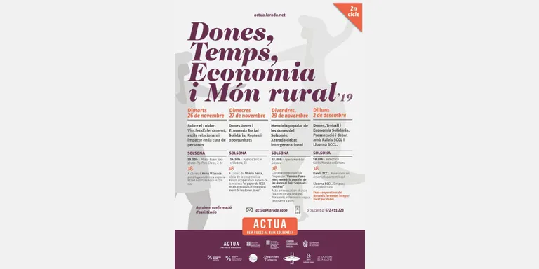 Solsona acollirà la setmana que ve el segon cicle "Dones, temps, economia i món rural" de l'Arada