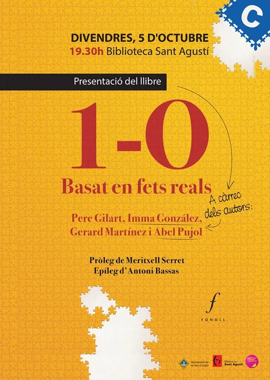 La Biblioteca Sant Agustí presenta el llibre '1-O. Basat en fets reals'