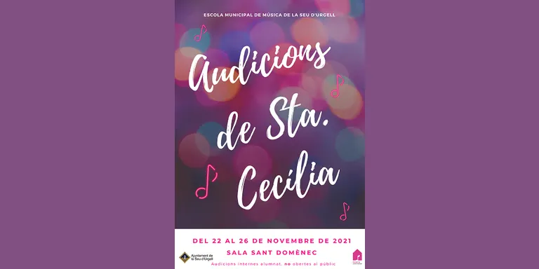 L'Escola Municipal de Música de la Seu d'Urgell organitza audicions per commemorar Santa Cecília, patrona dels músics