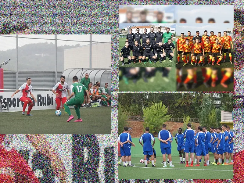 Últimes proves per als quatre equips de futbol sènior masculí de la ciutat / Fotomuntatge