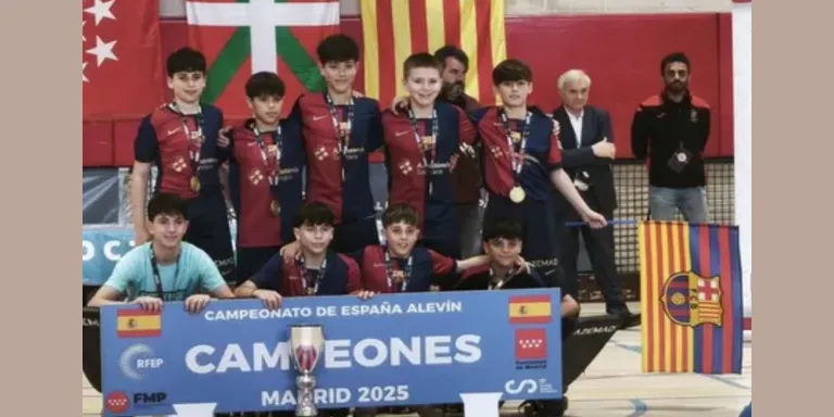 El Barça aleví d'hoquei guanya el Campionat d'Espanya amb un gol decisiu de l'arenyenc Gabriel Espàrrech