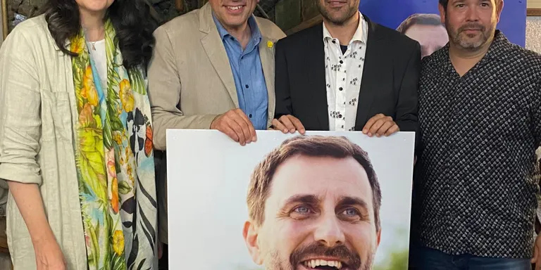 Junts per Pineda, amb Josep Rull i Rafa Navarro en l'inici de la campanya
