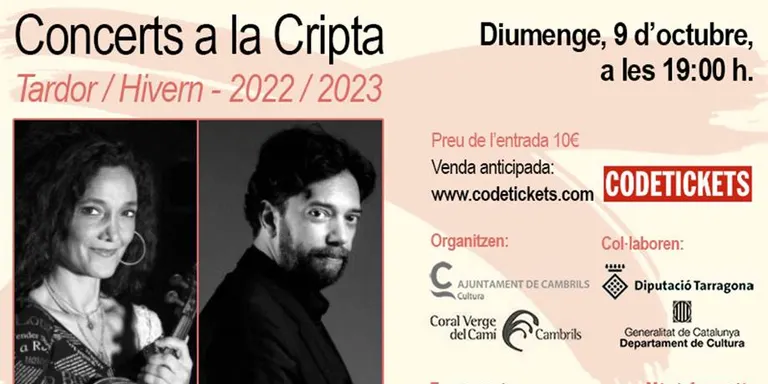 La Cripta de l’Ermita acull aquest diumenge el concert d’Olvido Lanza i Juan Esteban Gucci