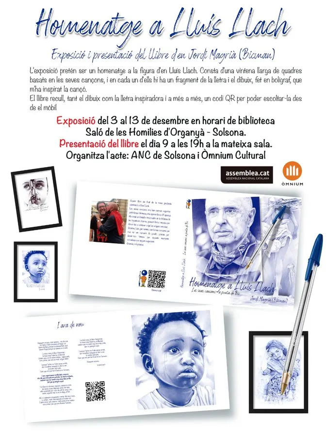 Òmnium i l'ANC porten a Solsona el particular homenatge de Bicman a Lluís Llach