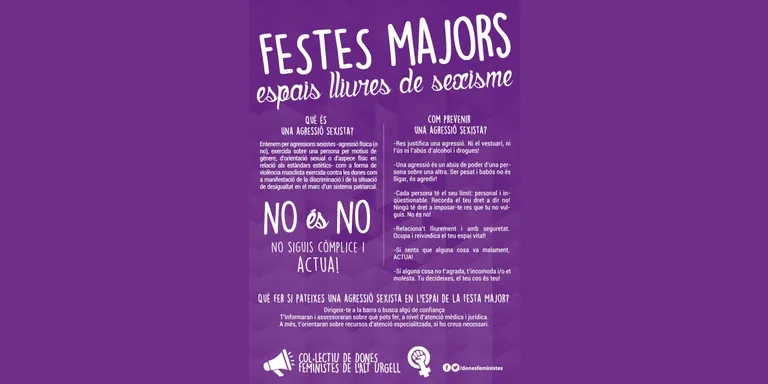 Campanya a l'Alt Urgell contra les agressions sexistes a les festes majors