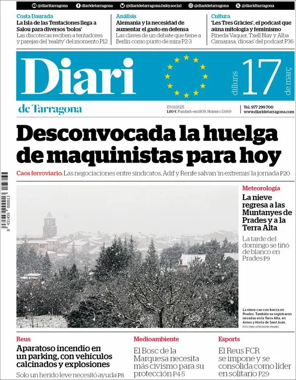 Cop d'ull als diaris d'aquest dilluns 17 de març