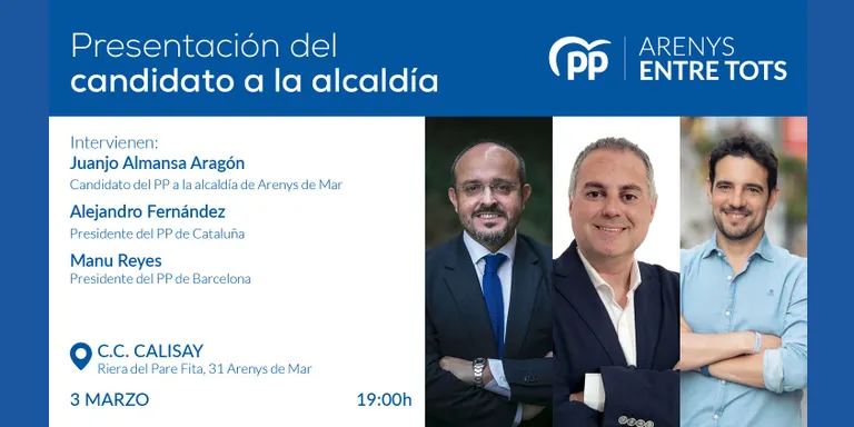 Juanjo Almansa es presenta avui com a cap de llista del PP