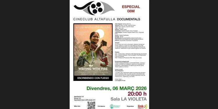 El Cineclub Link proposa una mirada a la realitat de les dones a l’Índia a través del film ‘Escribiendo con fuego’