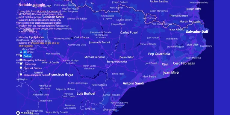 Un geògraf finlandès crea ‘Notable people’, un mapa que mostra les persones més destacables de cada lloc del món. Saps qui surt a Caldes?