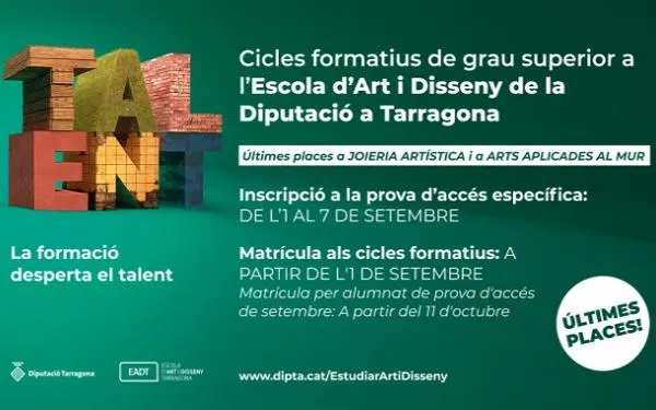 Últimes places disponibles per als cicles de Joieria Artística i Arts Aplicades al Mur a l’Escola d’Art i Disseny de la Diputació