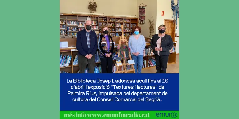 L'exposició itinerant "Textures i lectures" comença la biblioteca d'Alguaire