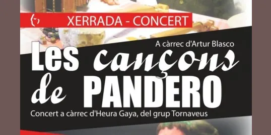 'Les cançons de pandero', xerrada-concert amb Artur Blasco i Heura Gaya