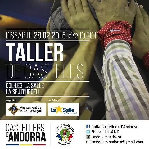 Taller de castells a la Seu amb els Castellers d'Andorra