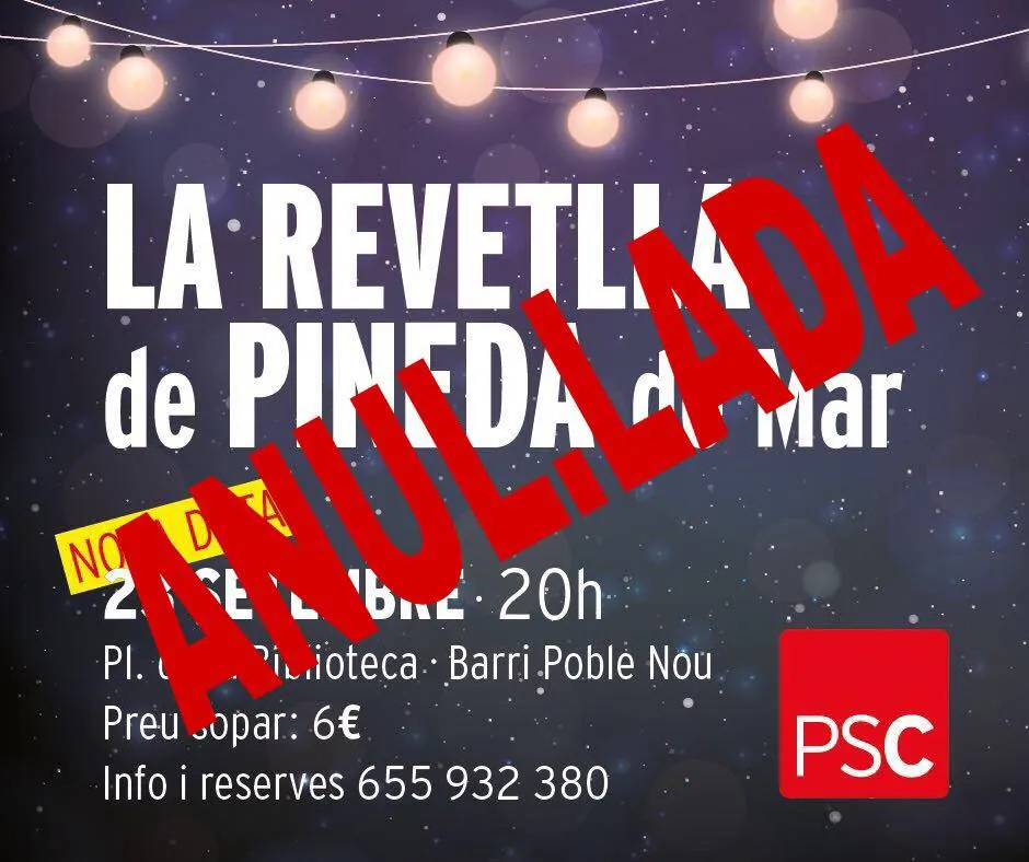 El PSC anuncia que no celebrarà la revetlla prevista per dissabte