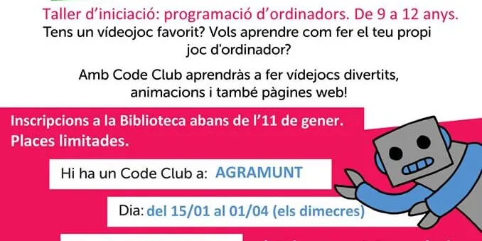La Biblioteca se suma al Code Club per ensenyar programació d'ordenadors als menors de 9 a 12 anys
