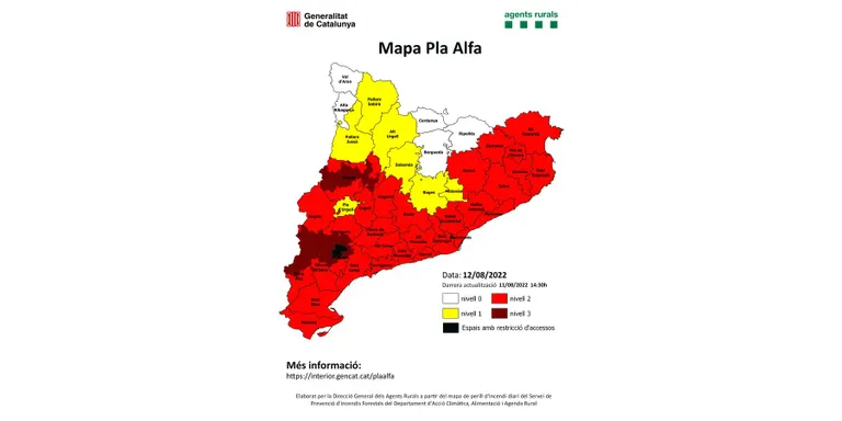 Risc extrem d'incendi forestal i s'augmenta la vigilància al bosc
