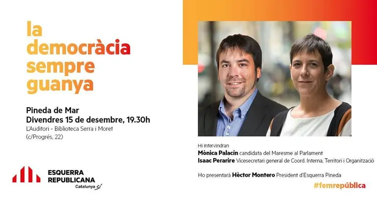 ERC fa l'acte central de campanya amb Isaac Peraire i Mònica Palacín