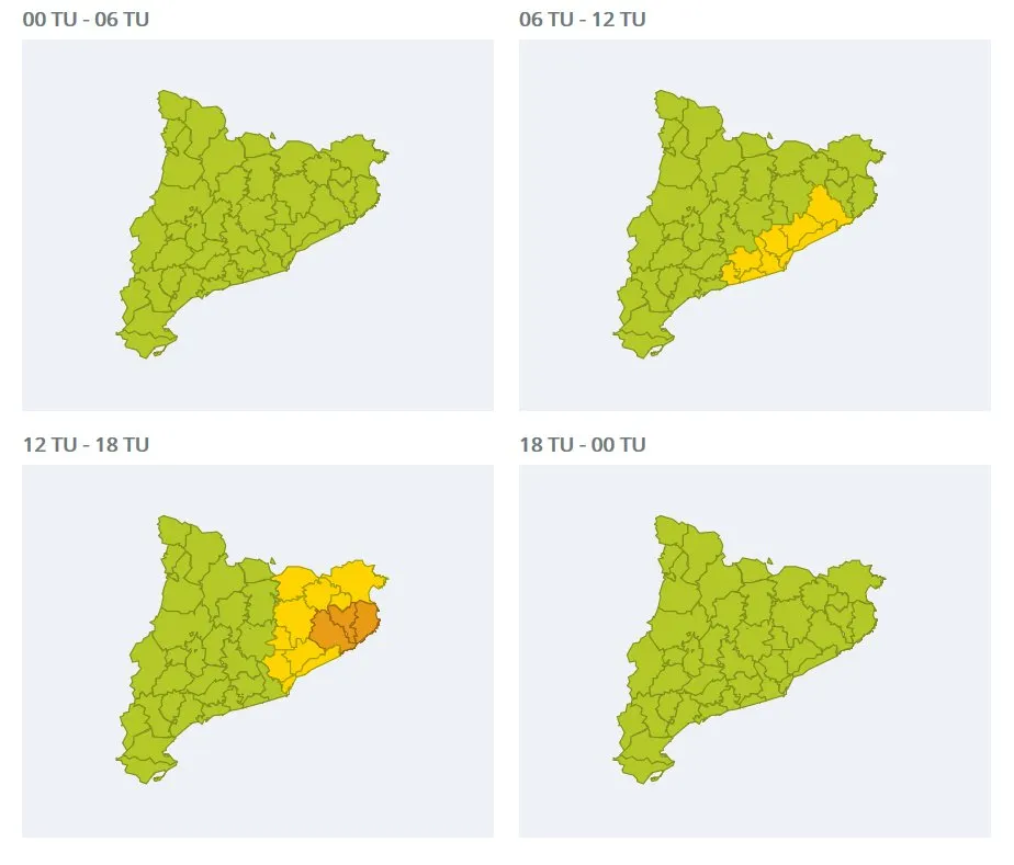 Activada l’alerta del Pla INUNCAT per la previsió de pluges intenses