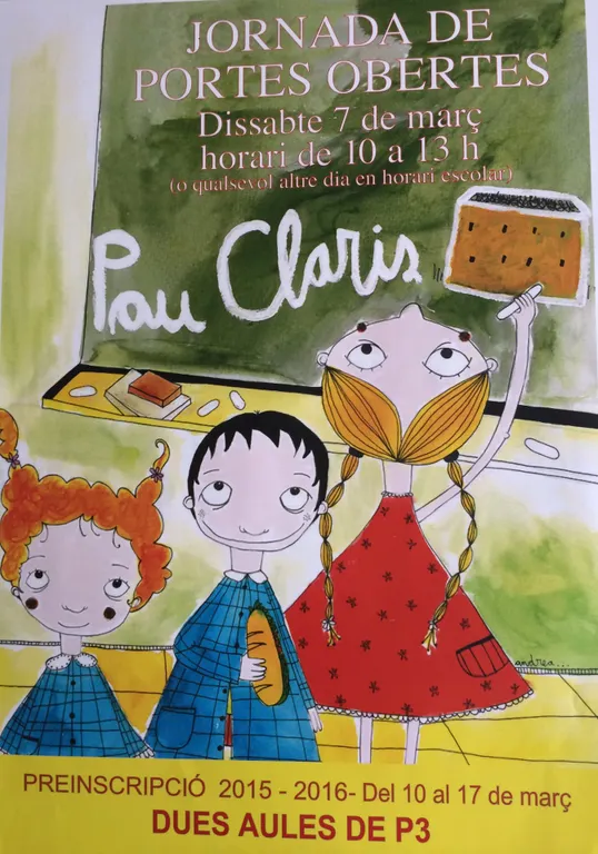 Jornada de portes obertes aquest dissabte a l'Escola Pau Claris de la Seu