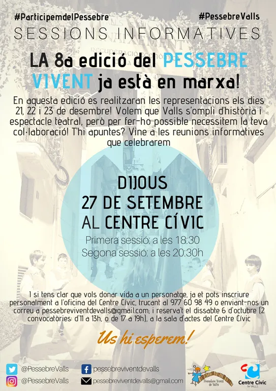 El Pessebre Vivent organitza la reunió informativa per al Dijous 27 de Setembre