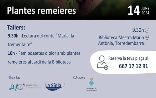Taller de plantes remeieres a Torredembarra amb La Sínia i la Biblioteca, aquest divendres