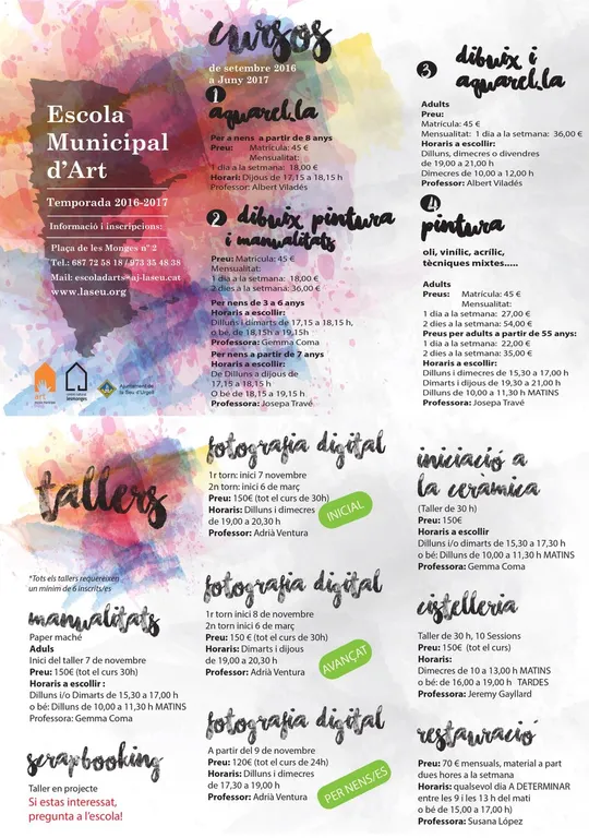 L'Escola Municipal d'Art ofereix una dotzena de tallers per a totes les edats