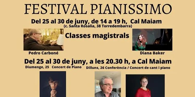 Nova edició del Festival Pianissimo de Torredembarra, del 25 al 30 de juny