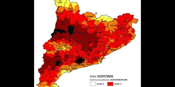 Crida a la precaució pel màxim risc d'incendi forestal aquest dijous i fins al cap de setmana