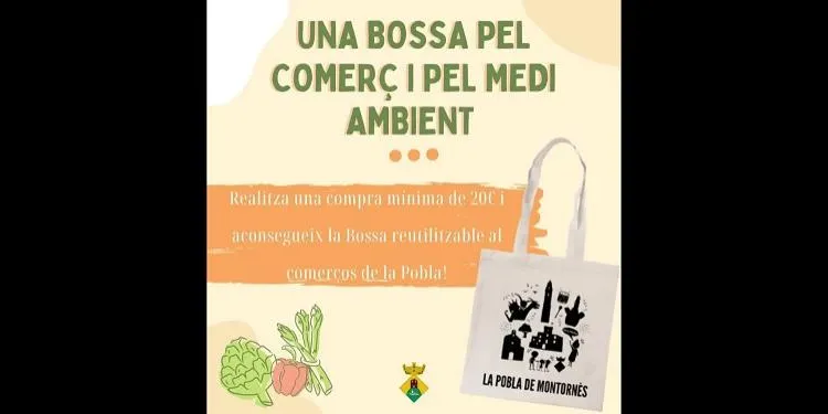 L'Ajuntament de la Pobla de Montornès inicia la campanya 'Una bossa pel comerç i pel medi ambient'
