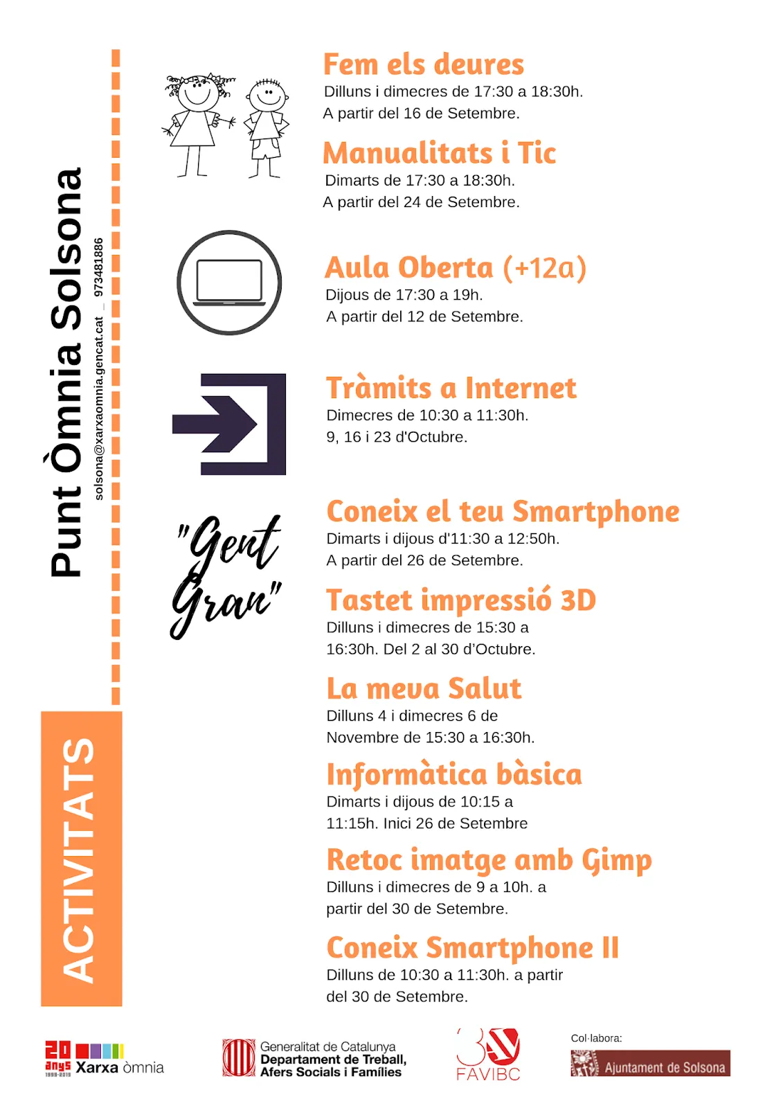 El Punt Òmnia de Solsona obre les inscripcions a les activitats gratuïtes de tardor