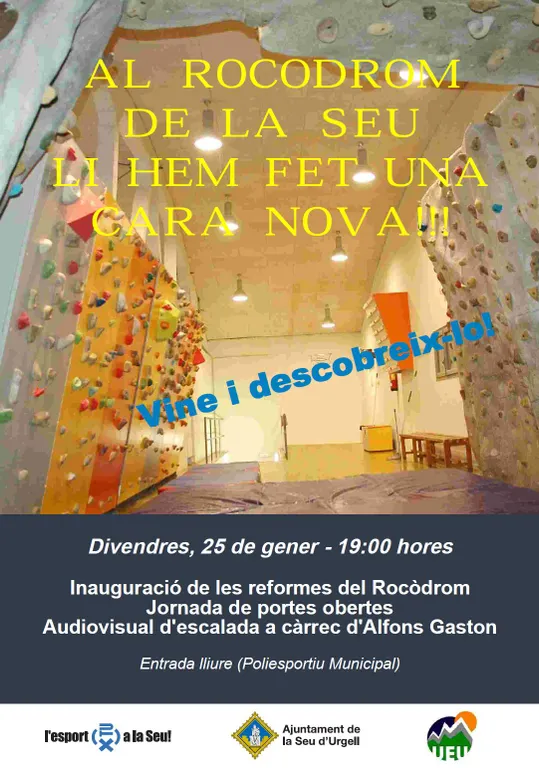 El rocòdrom municipal de la Seu estrena la remodelació