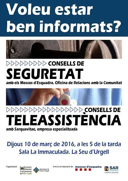 Xerrada per a gent gran sobre consells de seguretat i teleassistència
