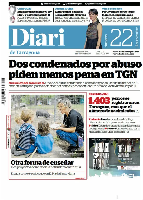 Consulta les portades dels diaris d'aquest 22 de novembre