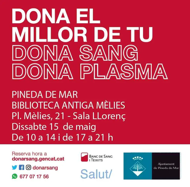 Campanya de donació de sang i plasma a Pineda