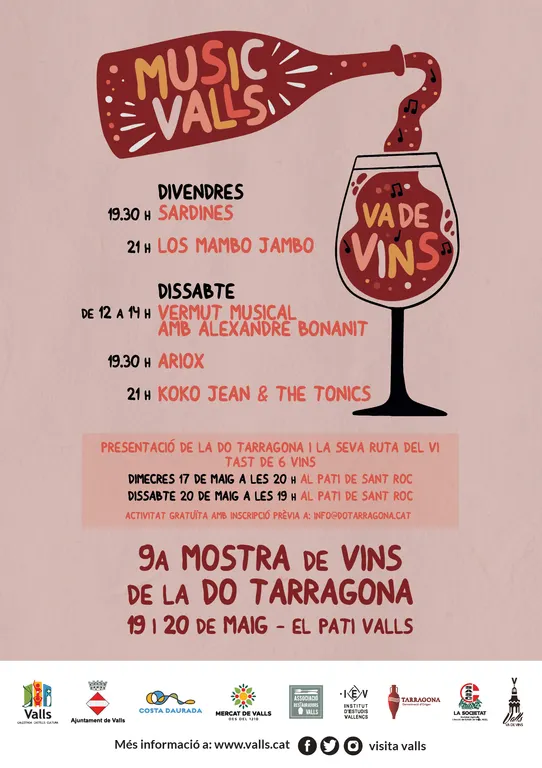 El 19 i 20 de maig, dates de la Music Valls Va de Vins