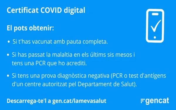 El passaport Covid per accedir a la restauració, els gimnasos i les residències entrarà en vigor aquest divendres