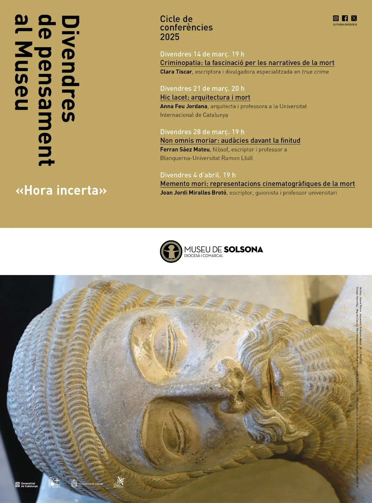 El Museu de Solsona programa aquest divendres la sessió ajornada dels Divendres de Pensament
